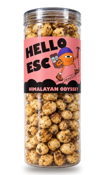 HELLO ESC Himalayan Odyssey jar, Himalayan Pink Salt & Pepper roasted makhana